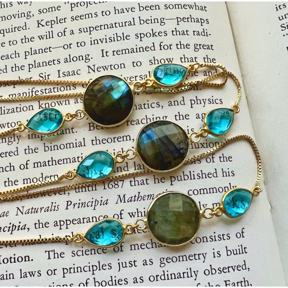 Tinsley Labradorite Aqua Chalcedony Adjustable Necklace - Picture 7 of 9